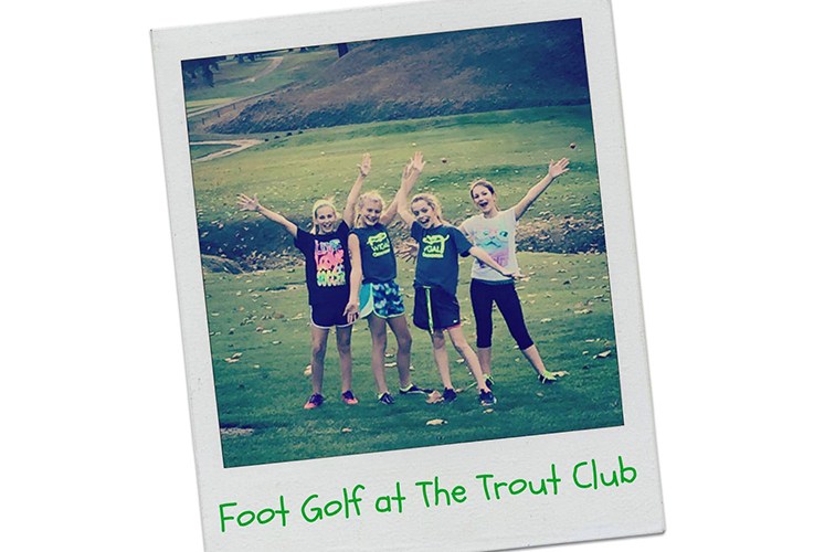 Group of foot golf at trout club participants